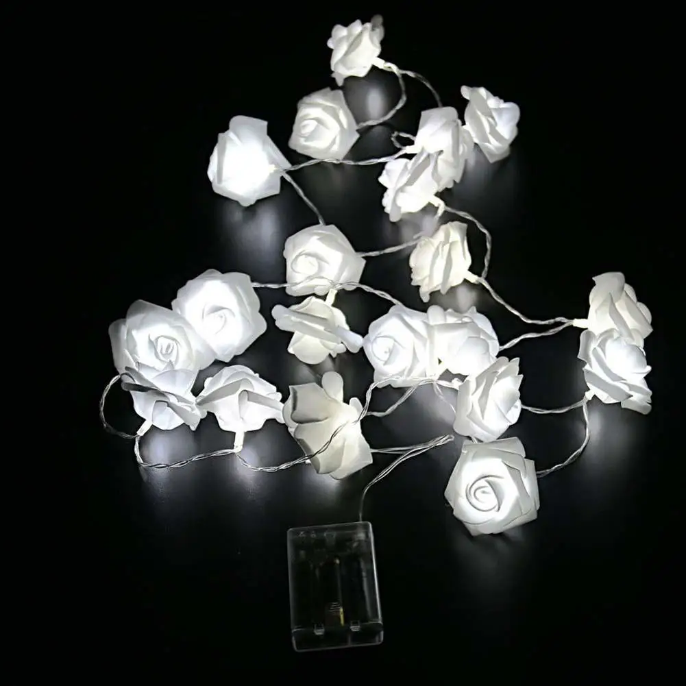 20LED роза цветы световая гирлянда на батарейках искусственные Искусственные