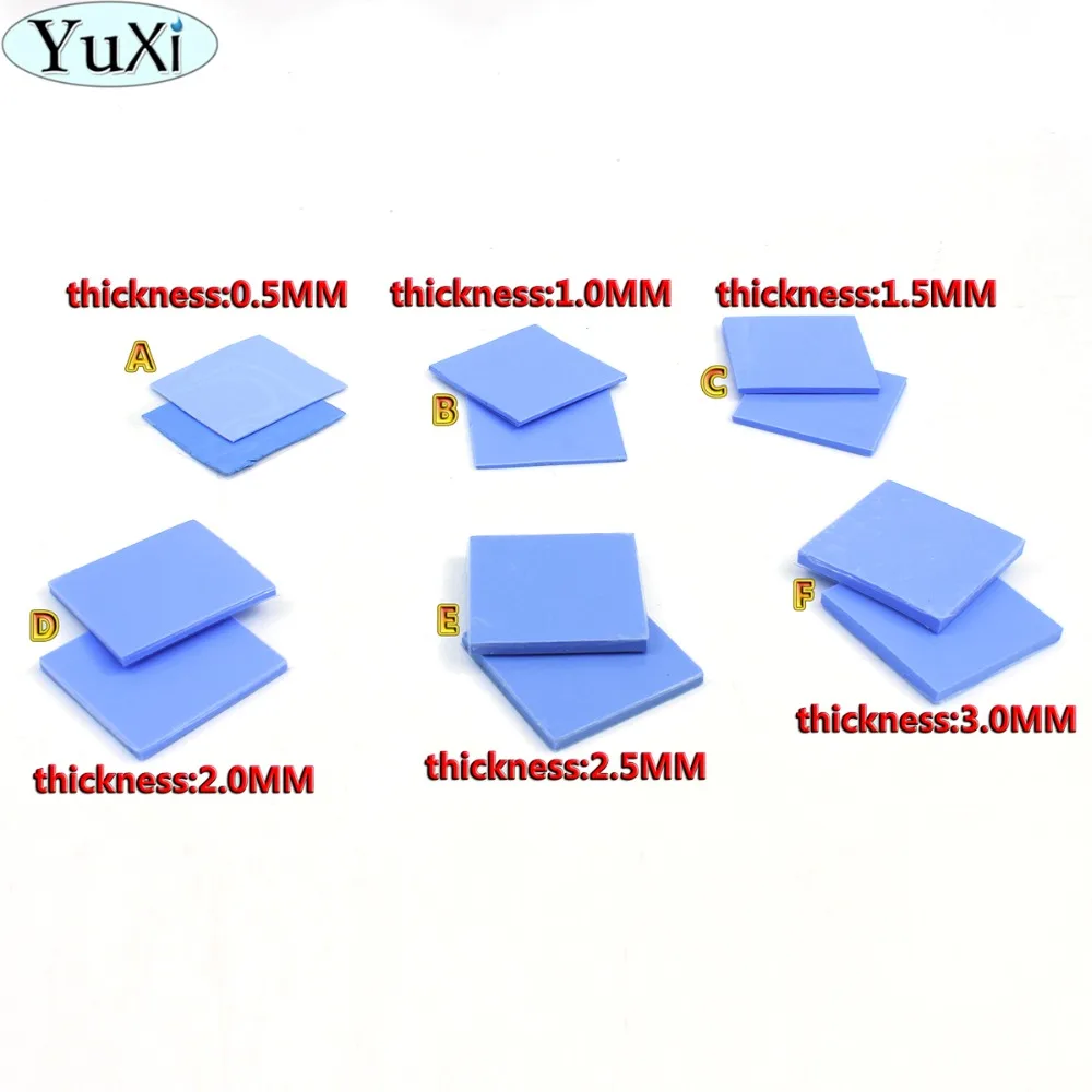 

YuXi 1pcs 0.5/1/1.5/2/2.5/3mm*30 mm*30 mm Thermal Pad GPU CPU Heatsink Cooling Conductive Silicone Pad For Mobile phone repair