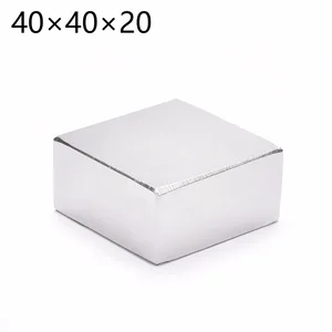 Мощные редкоземельные неодимовые магниты 1 шт., N45 40*40*20, 40x40x20 мм, фотоэлемент 40 мм * 40 мм * 20 мм (39*39*19)