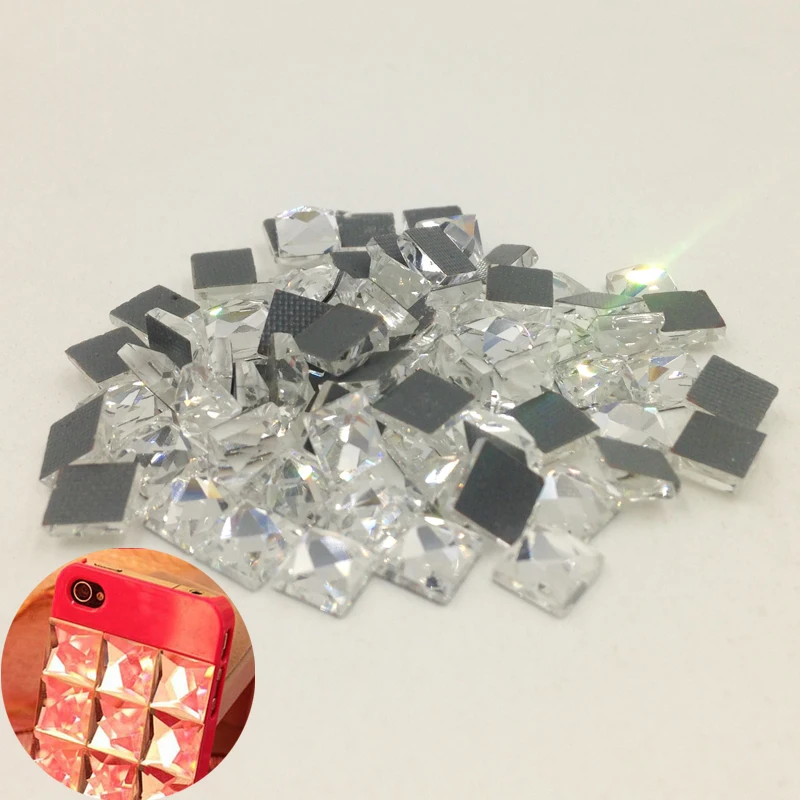 Горячая Распродажа 100 шт./лот квадратные хрустальные камни стразы с плоским