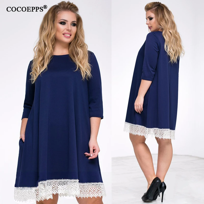 Повседневное женское платье COCOEPPS 5XL 6XL большого размера модель 2019 года весеннее