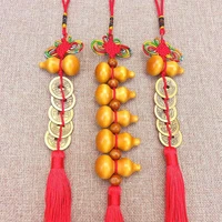 good fortune five emperor money lucky charm ancient coin keychain red chinese knot car accessories 1pcs pendant decoration