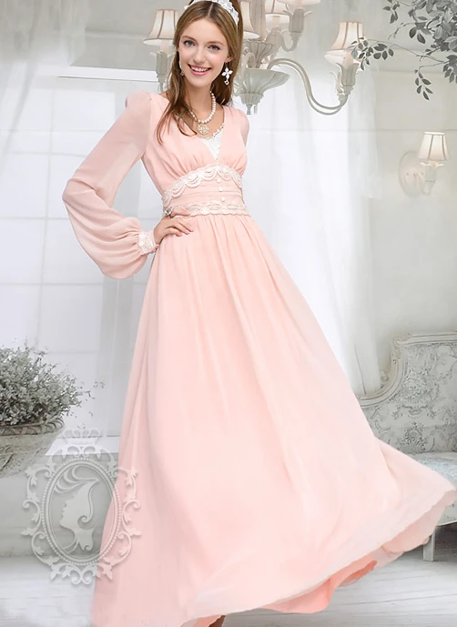 Новое Элегантное мусульманское платье Длинные рукава торжественное шифоновое