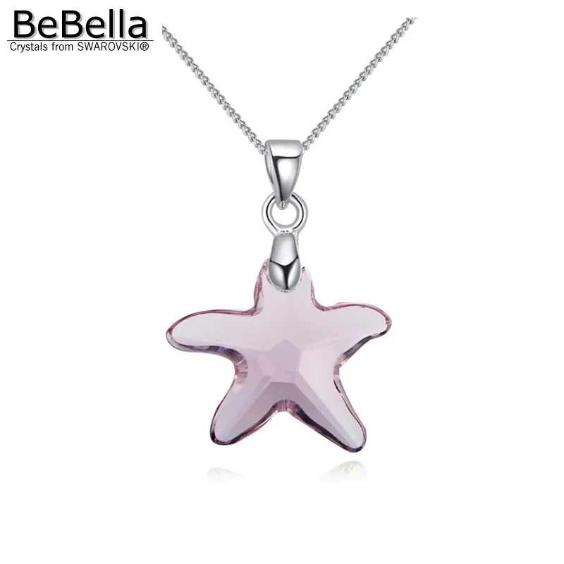 BeBella 4 вида цветов кулон с кристаллами морской звезды ожерелье Swarovski модные