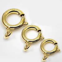 10pcslot 14kgf clasp 5mm 8mm dia yellow gold color spring buckle connection for diy necklace bracelet jewelry accessories