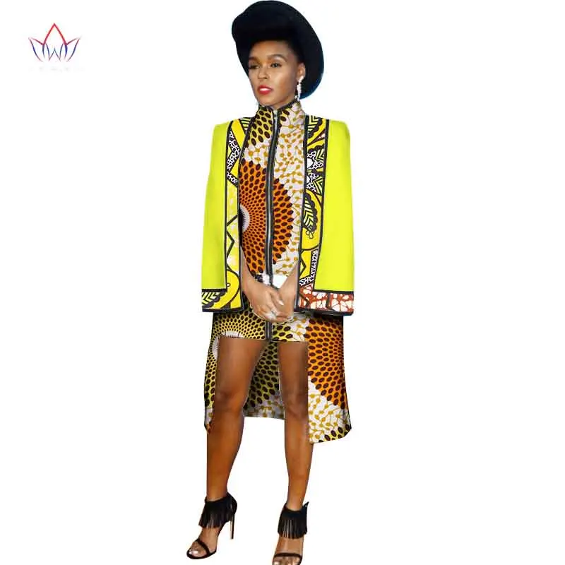 Осенняя модная африканская одежда bazin riche femme Africaine Печатный воск Дашики платье с шалью африканская одежда WY1222 - Цвет: 6