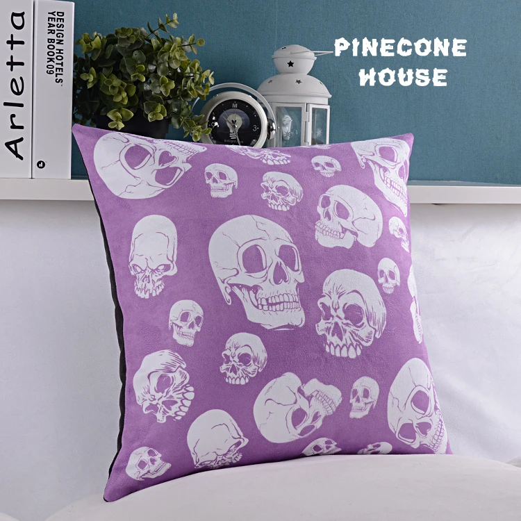 Фиолетовый Череп бархат наволочки мягкий Домашний Декор Наволочка | Дом и сад