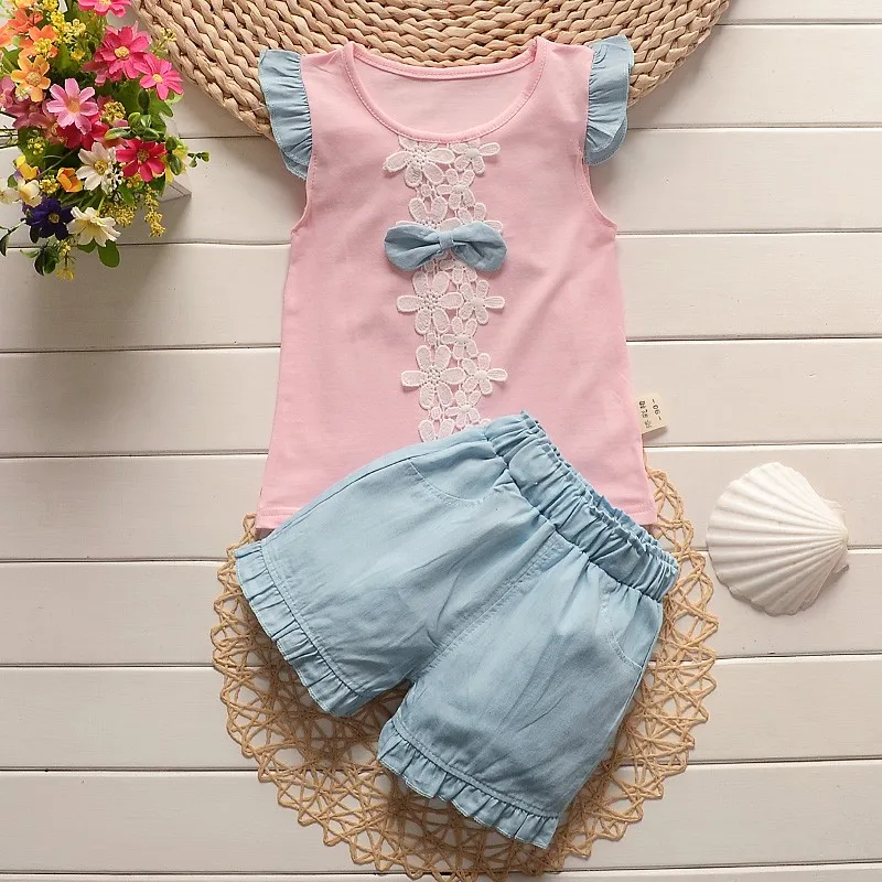 Комплект одежды BibiCola для маленьких девочек 2 шт./компл. футболка шорты хлопковая