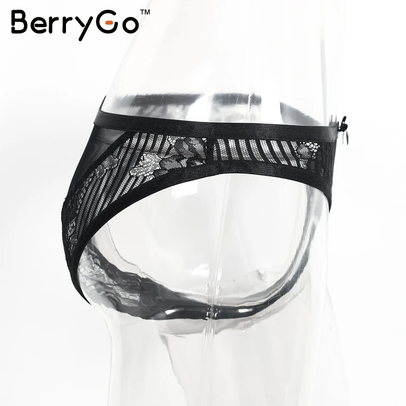 BerryGo, черные кружевные трусики, женские трусики сексуальное женское нижнее белье, женское нижнее белье, прозрачное Сетчатое белье, низкая талия, стринги, трусы
