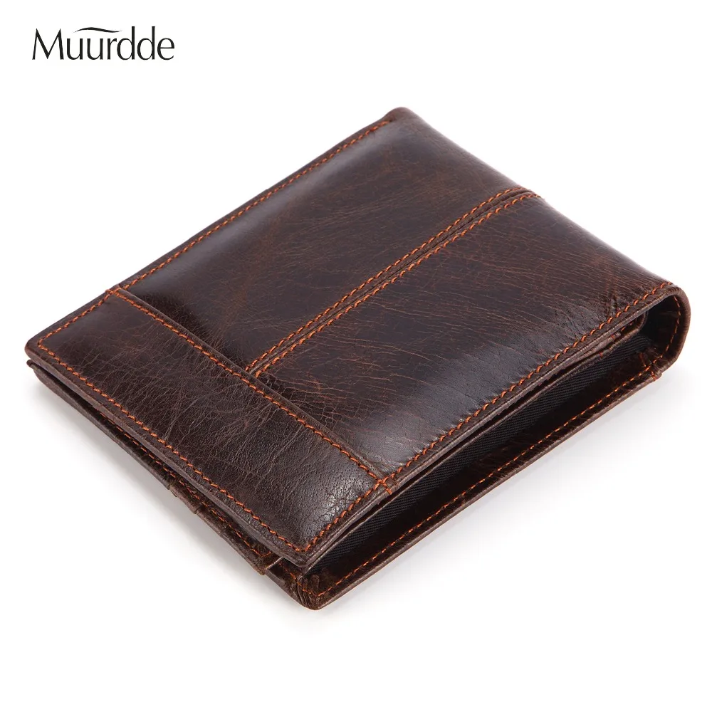 Muurdde мужской кошелек из натуральной кожи маленький для монет Portomonee Mini тонкий