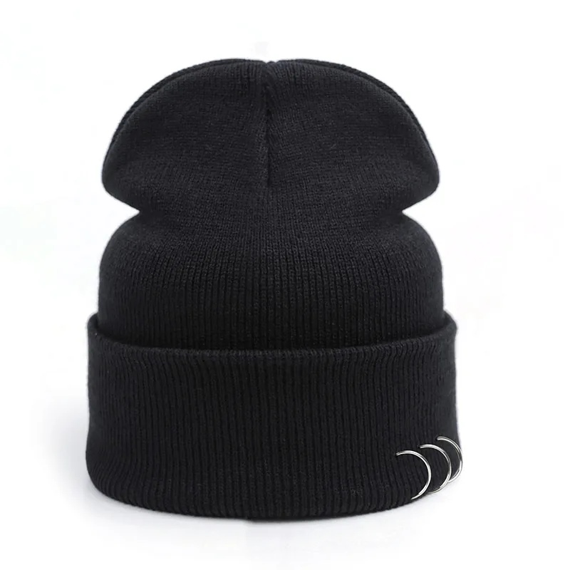 WISH CLUB Новинка года Зима Для женщин вязаная шапка Шапки для Для женщин Человек Унисекс Skullies шапочки Теплая Зимняя Кепки осень, для женщин Кепки - Цвет: Black