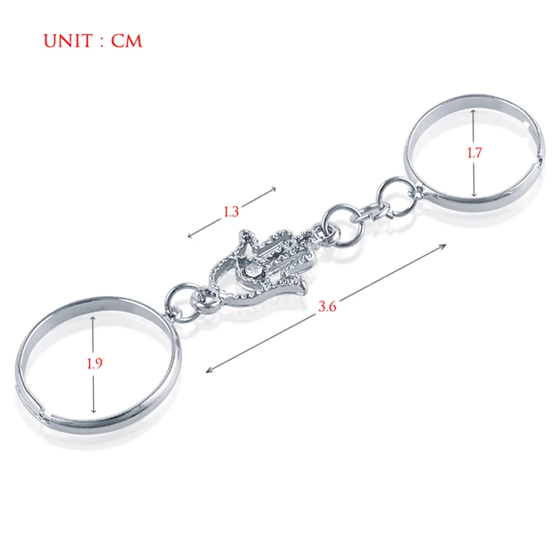 Женское Винтажное кольцо Fatima золотое/серебряное с кисточками и кристаллами 2
