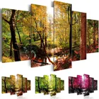 Картина на холсте, Модульная картина с изображением леса и реки, 5 шт.