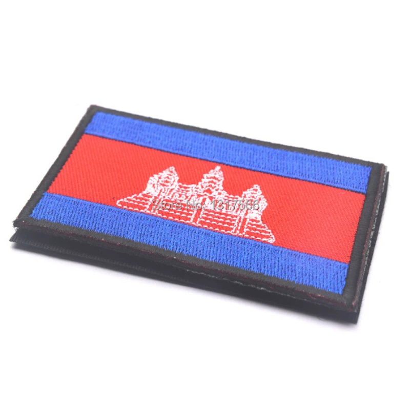Камбоджийский Национальный флаг вышивка патч вышитые патчи Военная Тактическая