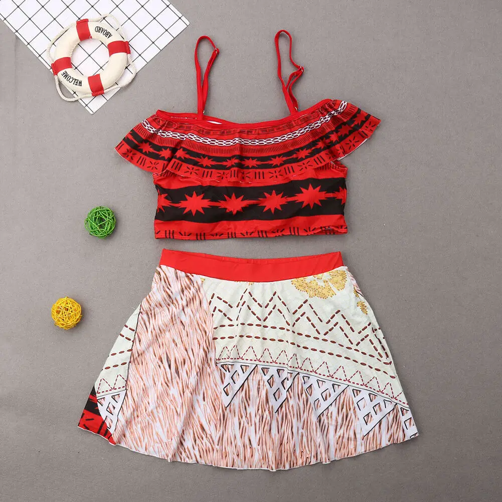 Женский купальник танкини на тонких бретельках с открытыми плечами и оборками