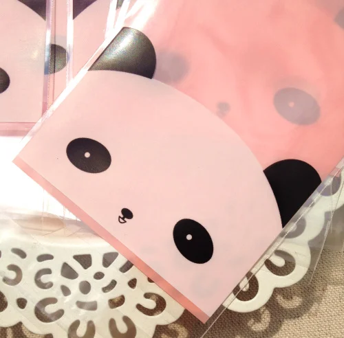 800 розовый панда целлофановый печенье мешок пластиковое прозрачное