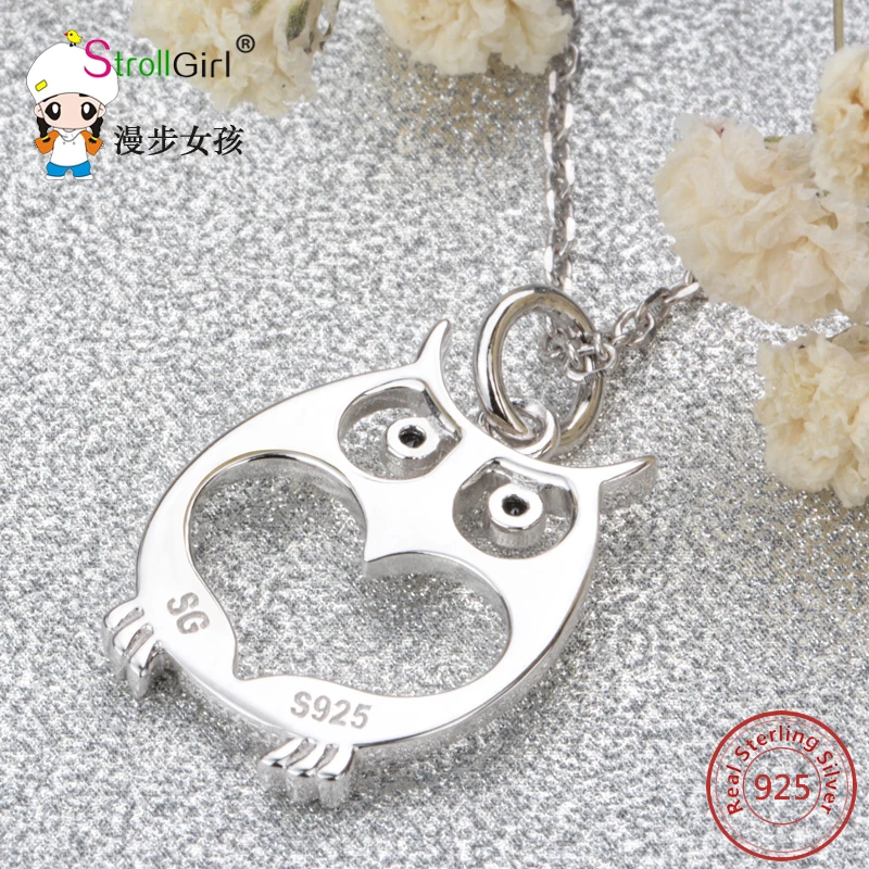 Animal Owl Necklaces &amp Pendants for Women 925 Sterling Silver Jewelry Accessories Chain Necklace 2017 Collares Gift | Украшения и