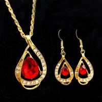 wedding jewelry sets austrian crystal necklaceearrings gold accessories for women