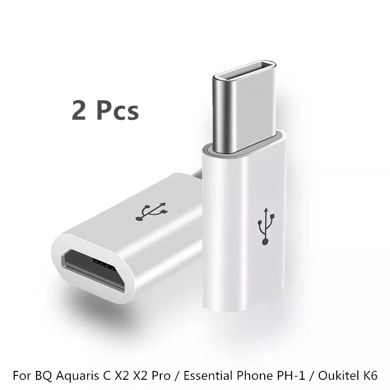 2 шт. Baiscxst type-C к Micro USB адаптер для BQ Aquaris C X2 X2 Pro/эфирный телефон PH-1/Oukitel K6 type C кабель usbc