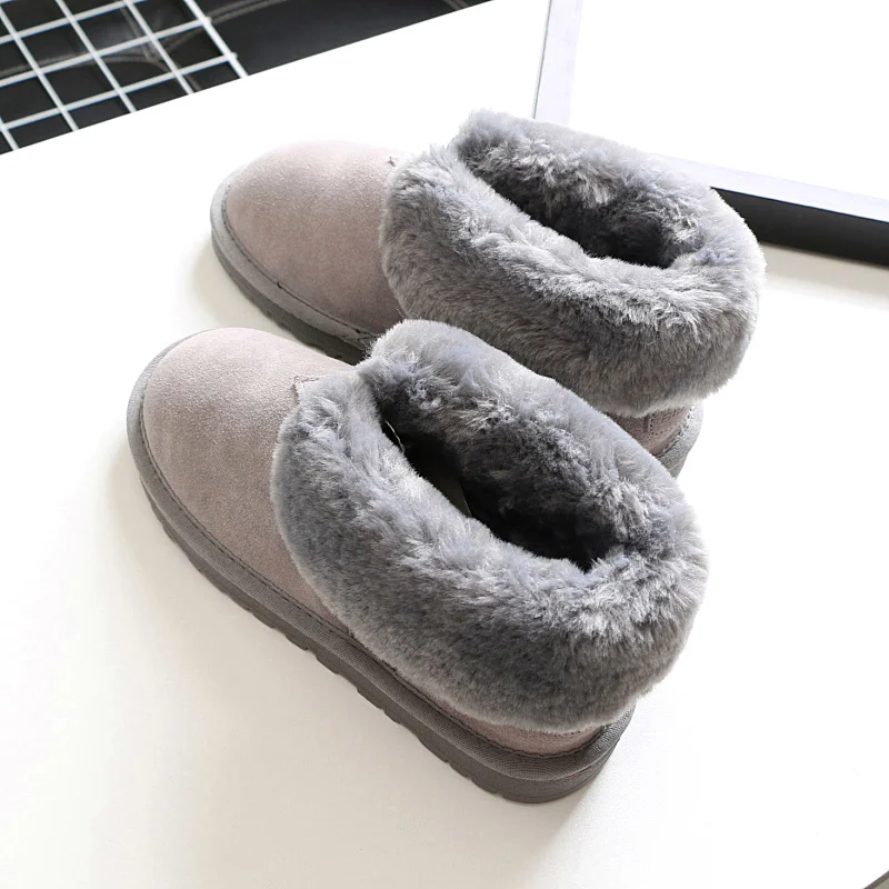 Grey Careaymade/зимние ботинки; женские низкие ботинки в Корейском стиле; утепленные хлопковые ботинки; 7 цветов - Цвет: Grey