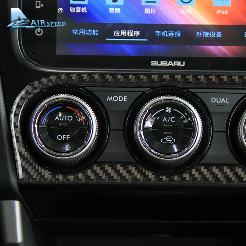 Автомобильная наклейка AIRSPEED из углеродного волокна для кондиционера рамы Subaru