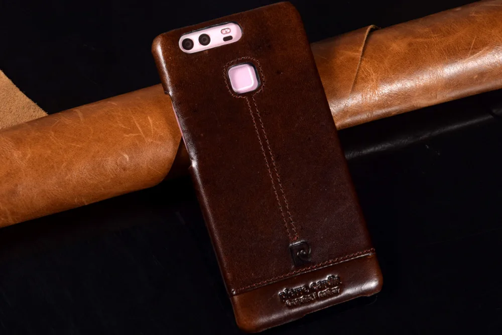 For Huawei P9 Plus Phone case Pierre Cardin Hot Sale Genuine Leather Vintage Slim PC Hard Back Cases Cover Free Shipping |