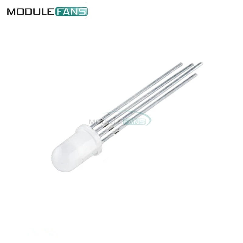 Разноцветная светодиодная диодсветильник лампа RGB 4 контакта 5 мм рассеянный