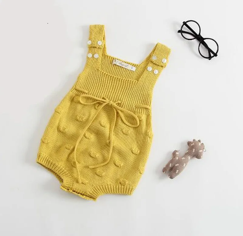 Yellow Детские Боди для мальчиков и девочек с шерстяными ушками; свитеры; одежда с бабочками; детские комбинезоны для ползания - Цвет: Yellow