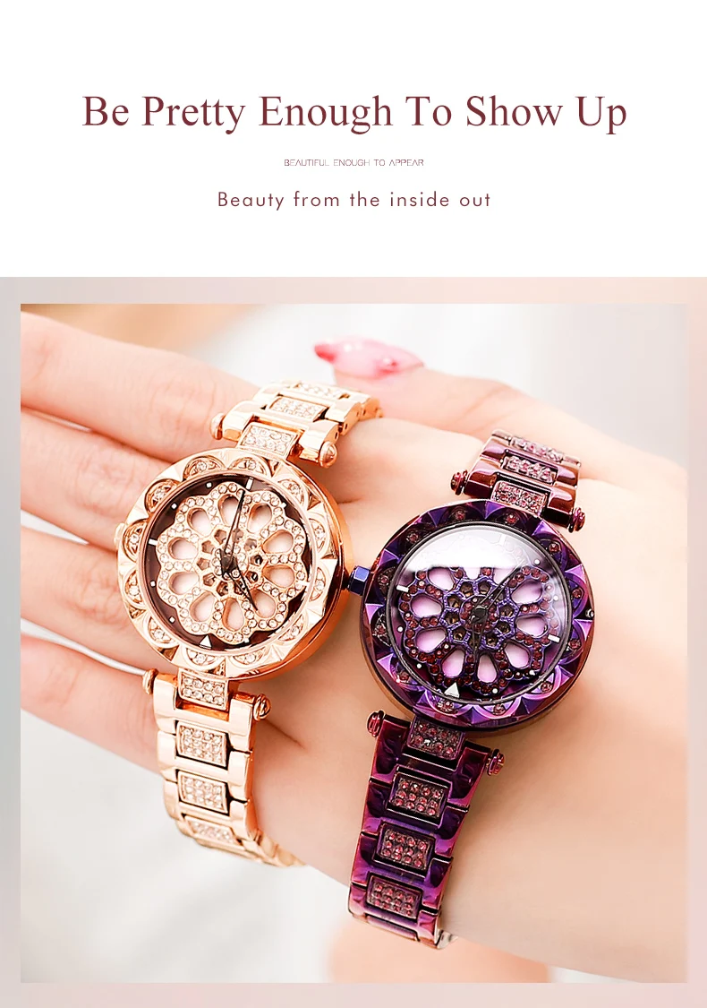 Роскошные relojes Фиолетовый китайский бренд пользовательские женские часы с бриллиантамы кварцевые наручные женские часы