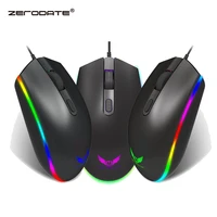 zerodate new rgb wired mouse 1600dpi office gaming mouse support pc laptop computer accessories