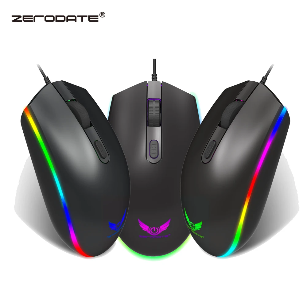 Мышь Компьютерная ZERODATE Проводная с RGB подсветкой 1600DPI|Мыши| |