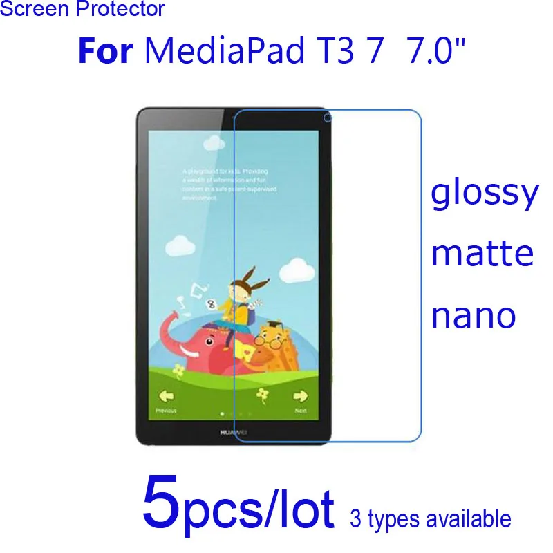 5pcs Soft Screen Protectors ( Clear/Matte/Nano Anti-Explosion) Protective Films for Huawei MediaPad T3 10/8/7 Tablet LCD Guard | Мобильные