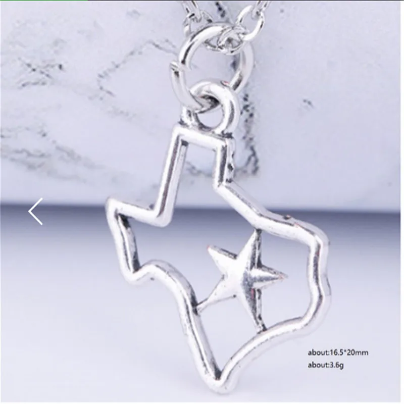 Ажурное Ожерелье С рыболовным крючком и подвеской в виде карты Остина США