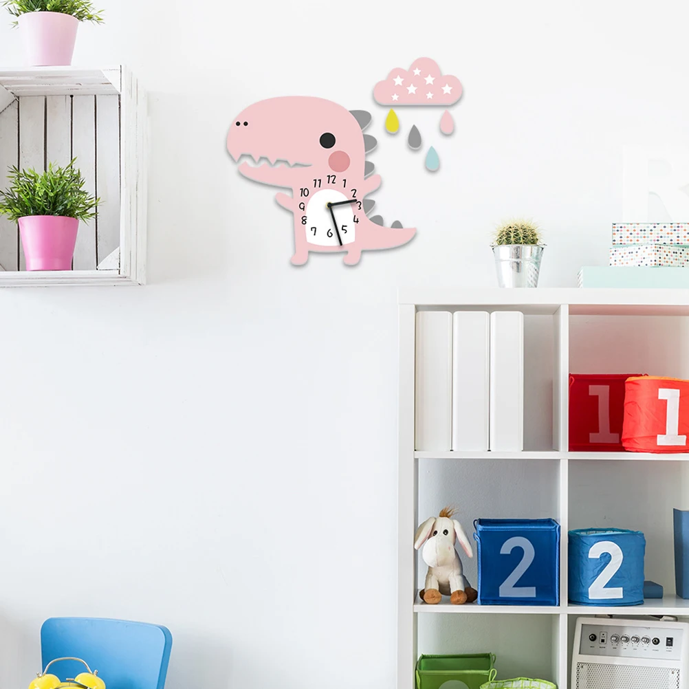 Настенные часы с динозавром из мультфильма для детского сада детской комнаты