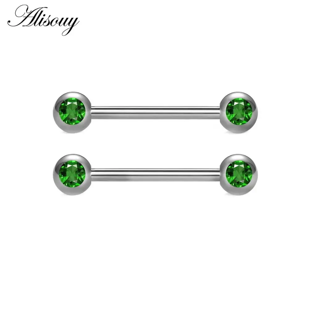 Deep Green Alisouy 1 шт. внутренняя резьба из нержавеющей стали штанга для языка пирсинг сосков язык прямые Серьги-штанги кольца ювелирные изделия для тела - Окраска металла: Deep Green