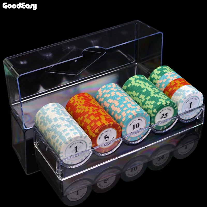 100pcs with lid 100200300400500 казино Техасский глиняный покерный чип наборы Pokers Алюминиевый Чемодан с игральными картами и кубиками и дилером - Цвет: 100pcs with lid