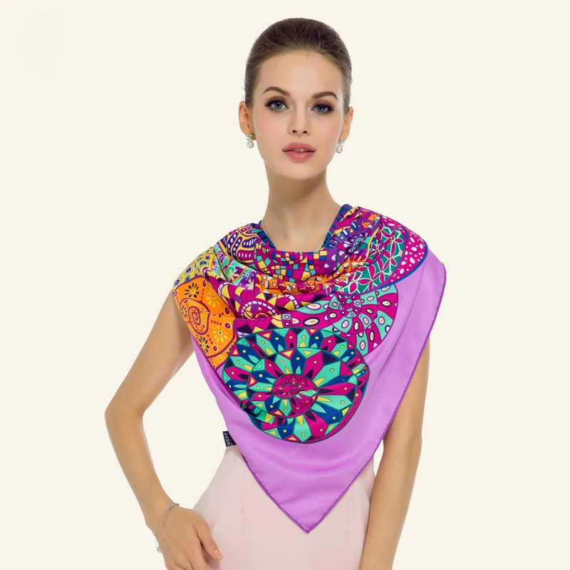 Роскошный бренд 100% саржевый шелковый шарф разноцветный квадратный Парижский