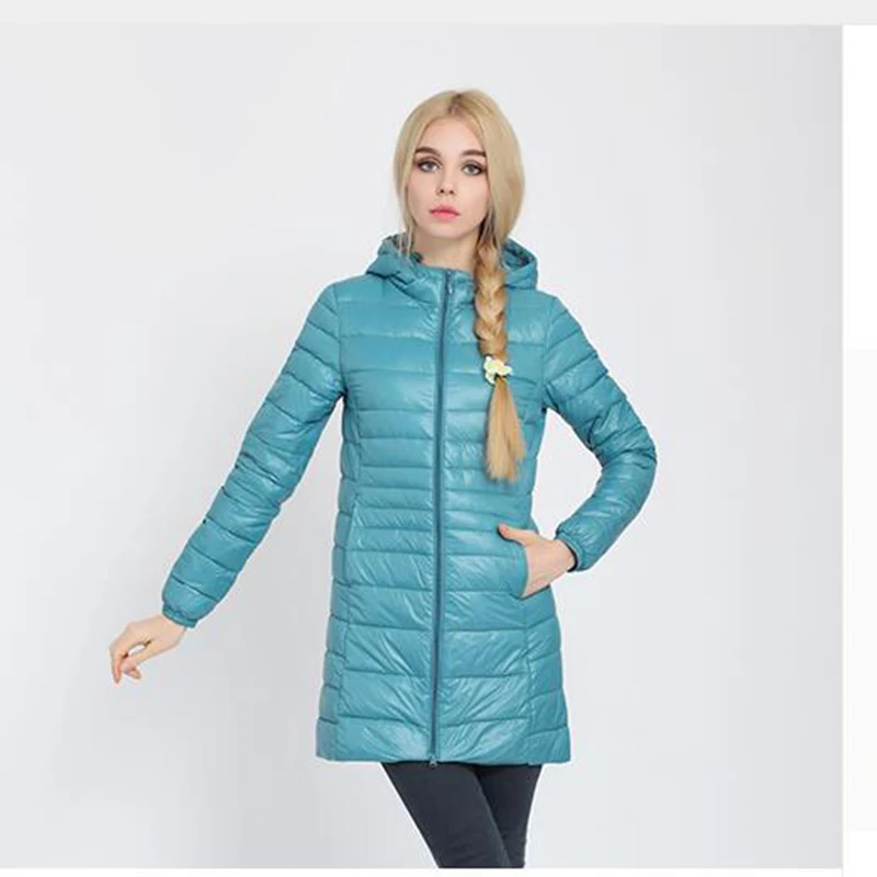 S ~ 6XL новинка 2017 осенне-зимняя женская куртка на утином пуху тонкая парка Женское