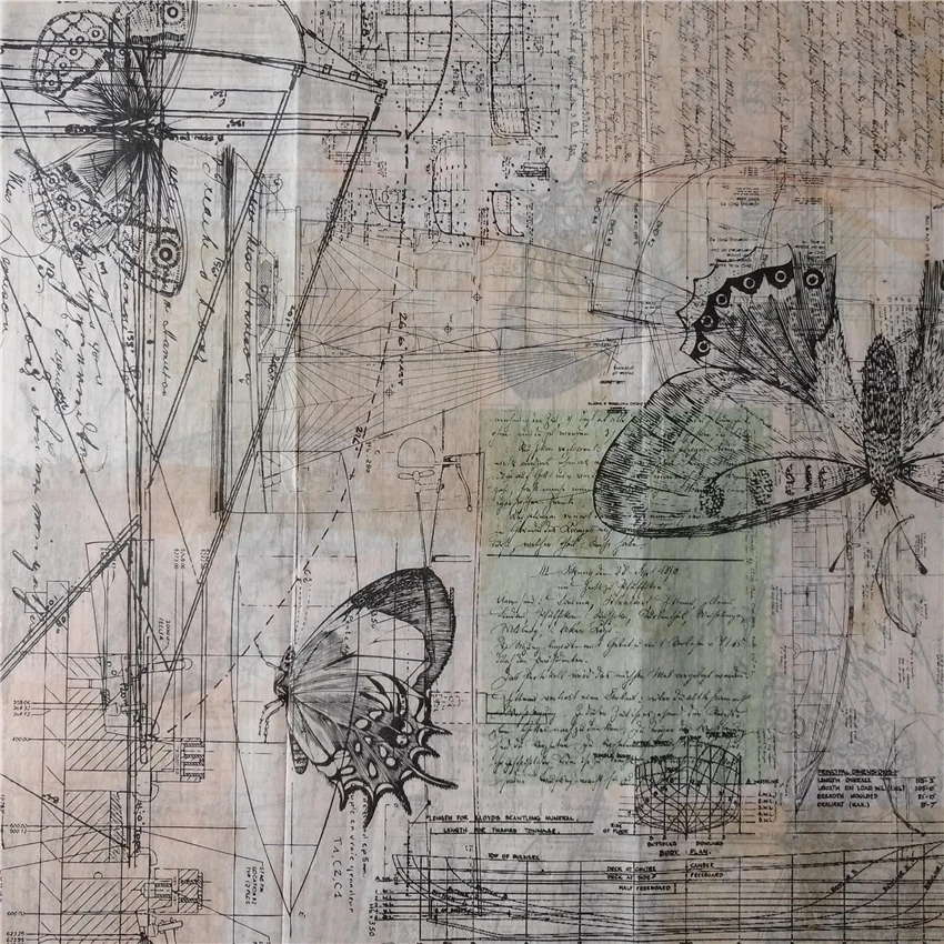 50 шт древний корабль Дизайн Рисование и бабочка подарочная оберточная бумага