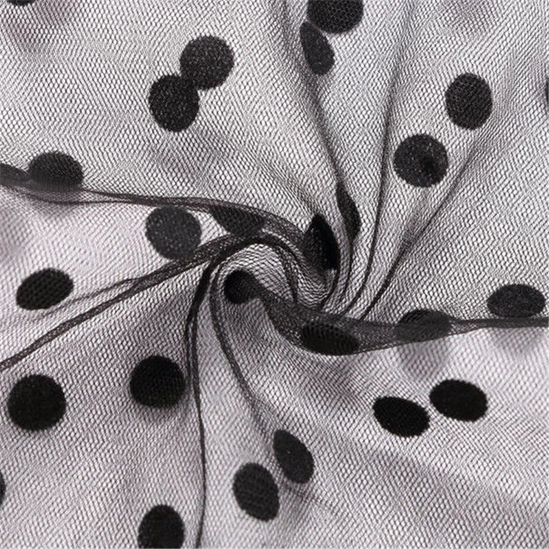 Женская Клубная блузка прозрачная сетчатая рубашка в горошек обтягивающая лето