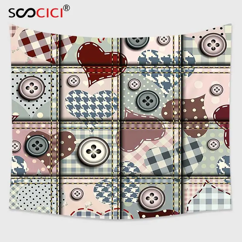 

Настенный Гобелен Cutom, милый Декор для фермерского дома с изображением сердца и степлера, романтический розовый Декор