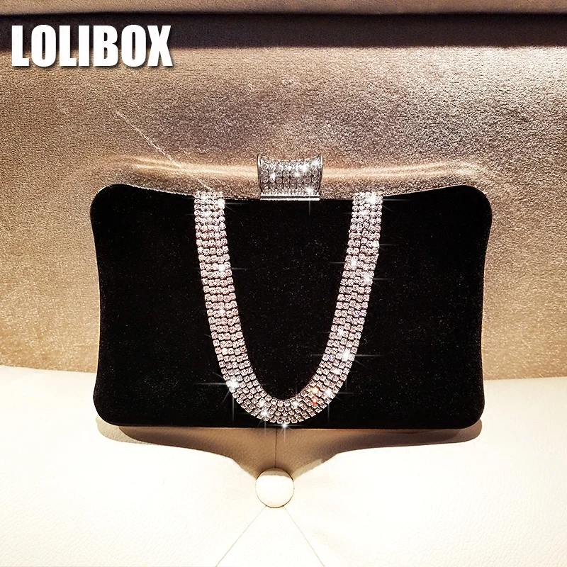 LOLIBOX женский вечерний клатч Новые клатчи со стразами на каждый день бархатные