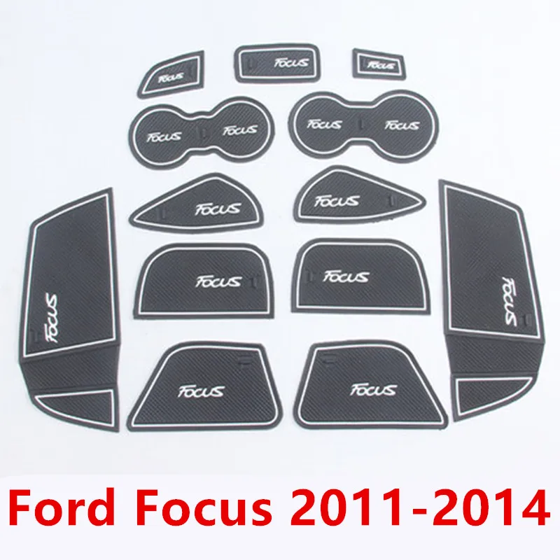 Противоскользящий слот для ворот коврик резиновая подставка для Ford Focus 3 MK3 2011- pre-facelift ST RS аксессуары Автомобильные наклейки 13 шт