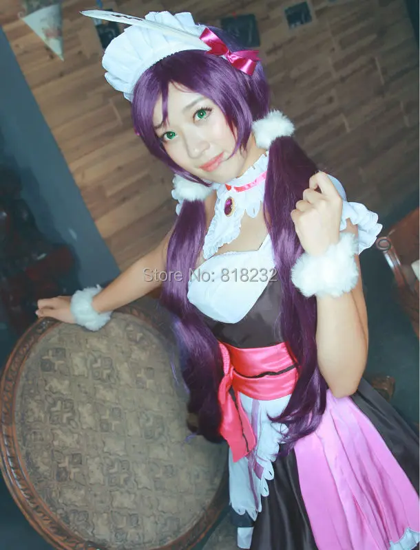 Lovelive! Платье-фартук для горничной Love Live Nozomi Tojo Униформа костюмы костюмированной