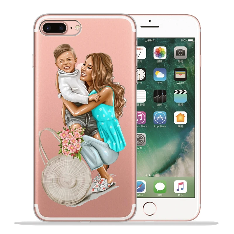 Модный чехол для телефона Super mom Dad Girl для iPhone 8 7 6 6S Plus X XS MAX XR 10 мягкий силиконовый чехол Etui