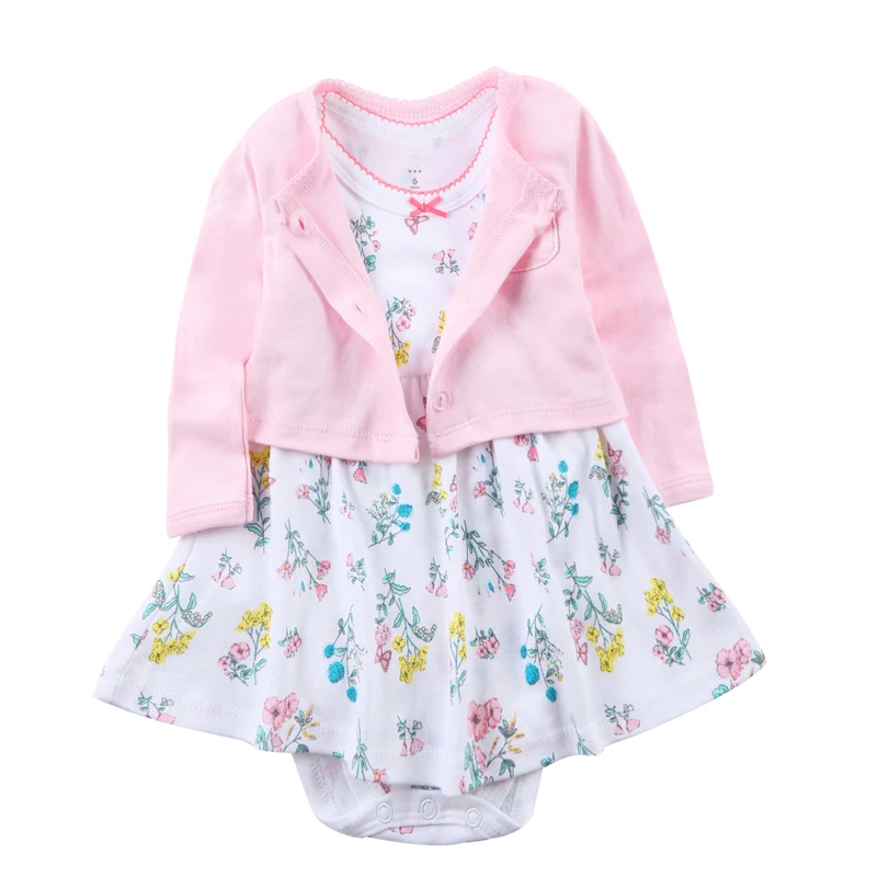Комплекты из 2 предметов для новорожденных девочек костюмы с длинным рукавом и