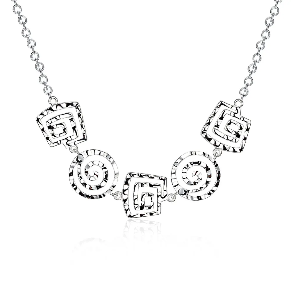 Fashion Necklaces &amp Pendants Thread Geometric Pendant Plating Silver Friendship Necklace Jewelry Women's Clothing Accessories |