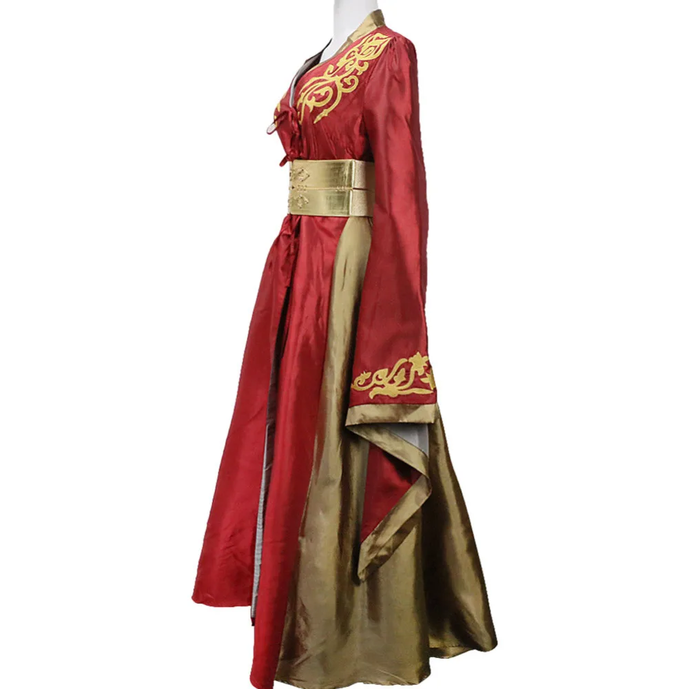 Роскошная красная Игра престолов королева cosplay Dress платье карнавальный костюм на
