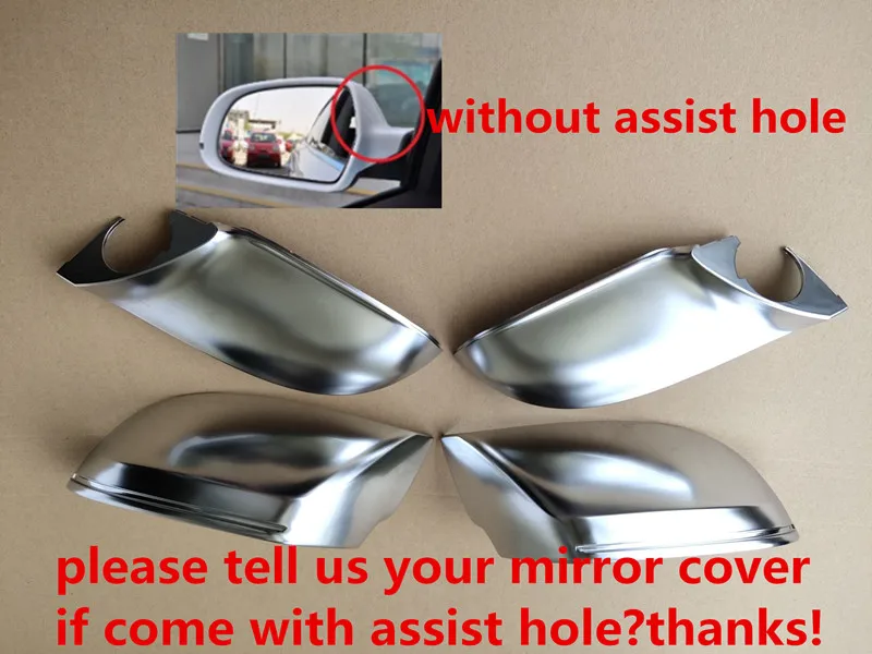 without assist hole Крышка зеркала заднего вида подходит для AUDI A7/S7/RS7 2010- ABS ally хром Полная замена боковое зеркало заднего вида алюминиевые крышки - Цвет: without assist hole