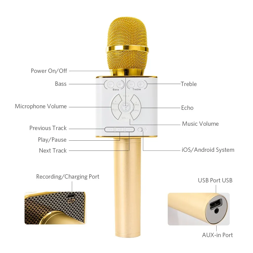 LEORY bluetooth беспроводной микрофон караоке KTV волшебный Ручной конденсаторный с